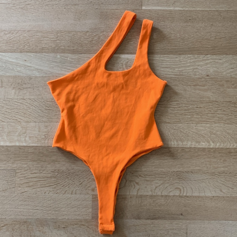 Anthropologie Grey Lab Orange bodysuit Sz small
